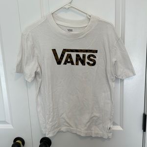 Vans Basic White Tee Leopard Logo